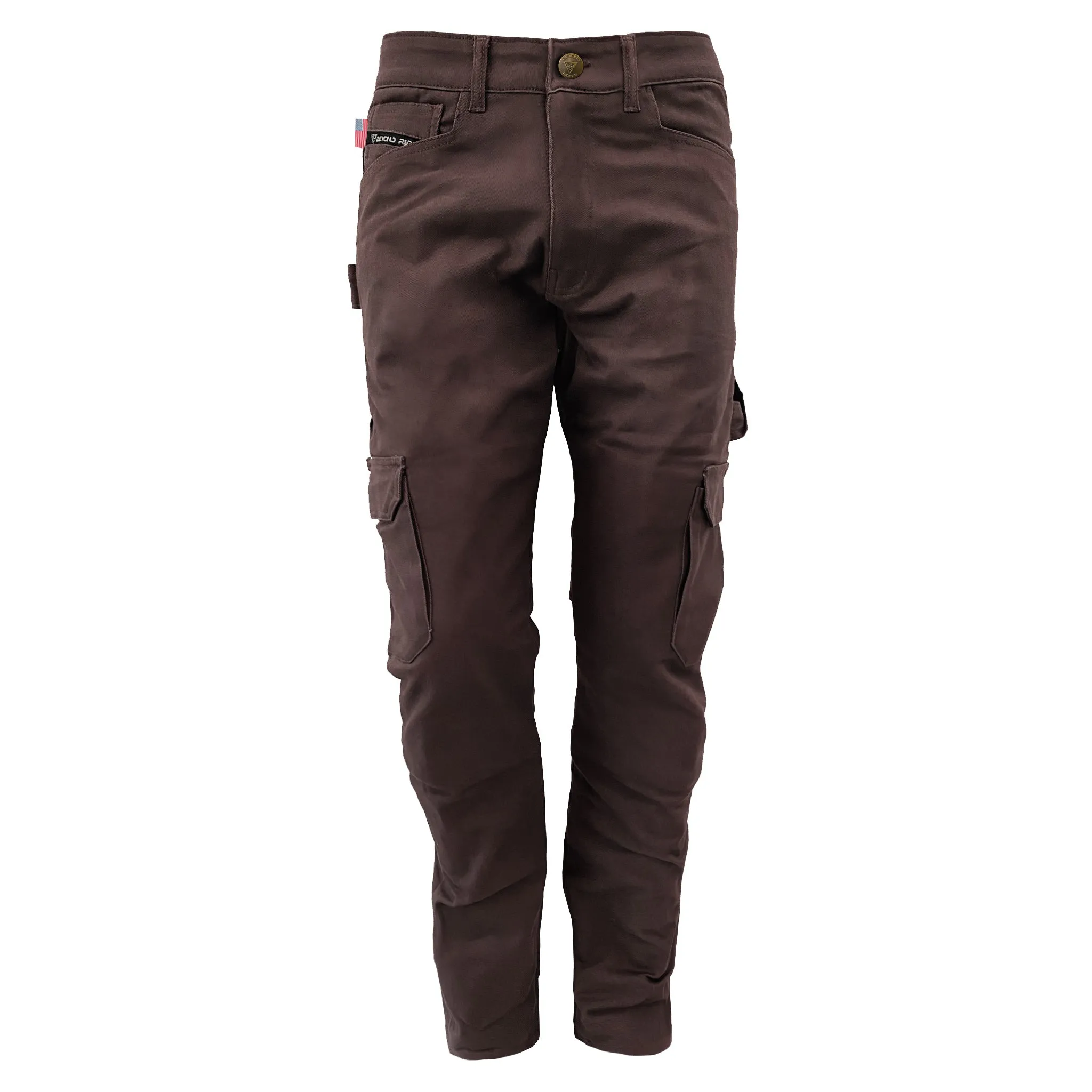 Straight Leg Cargo Pants - Dark Coffee with Pads