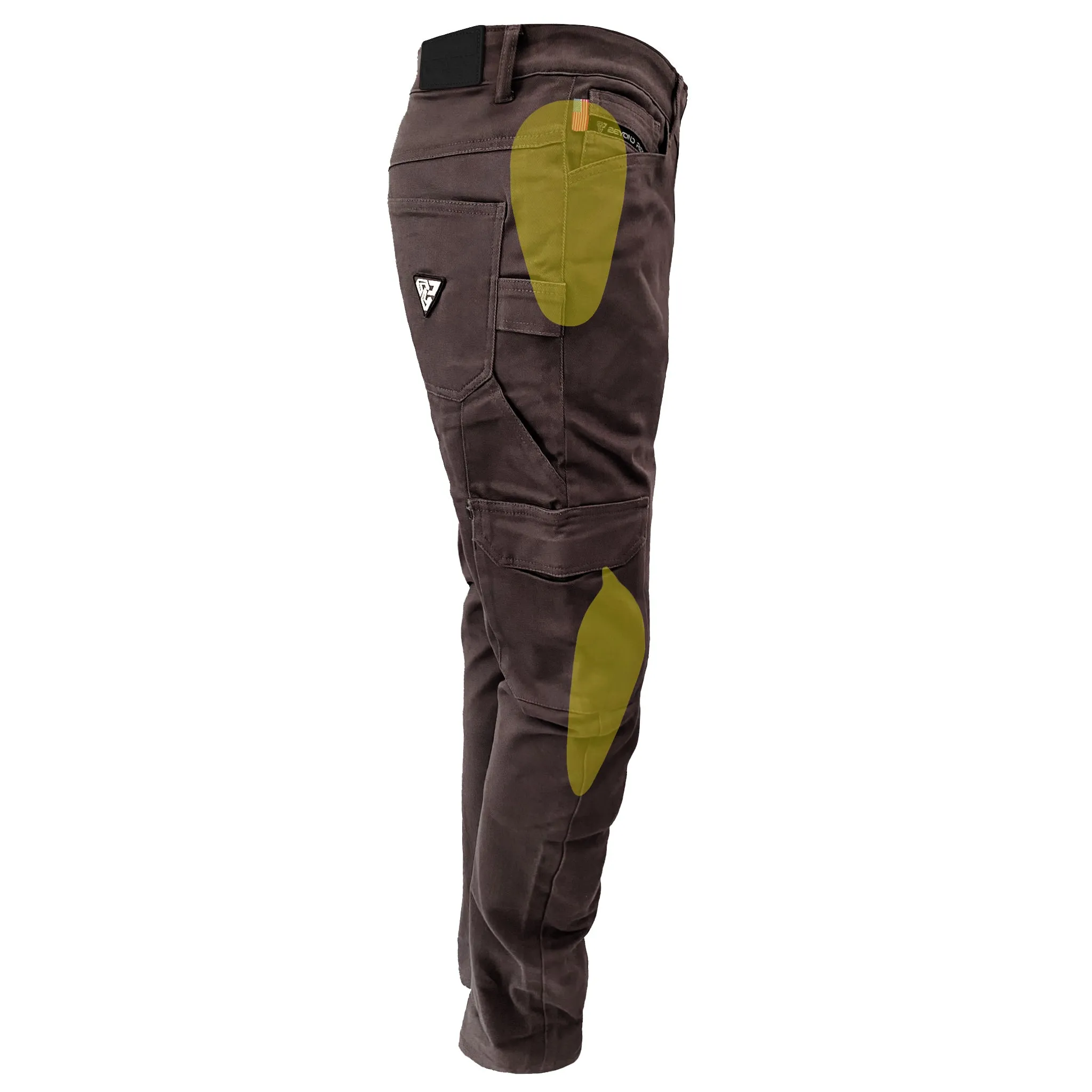 Straight Leg Cargo Pants - Dark Coffee with Pads