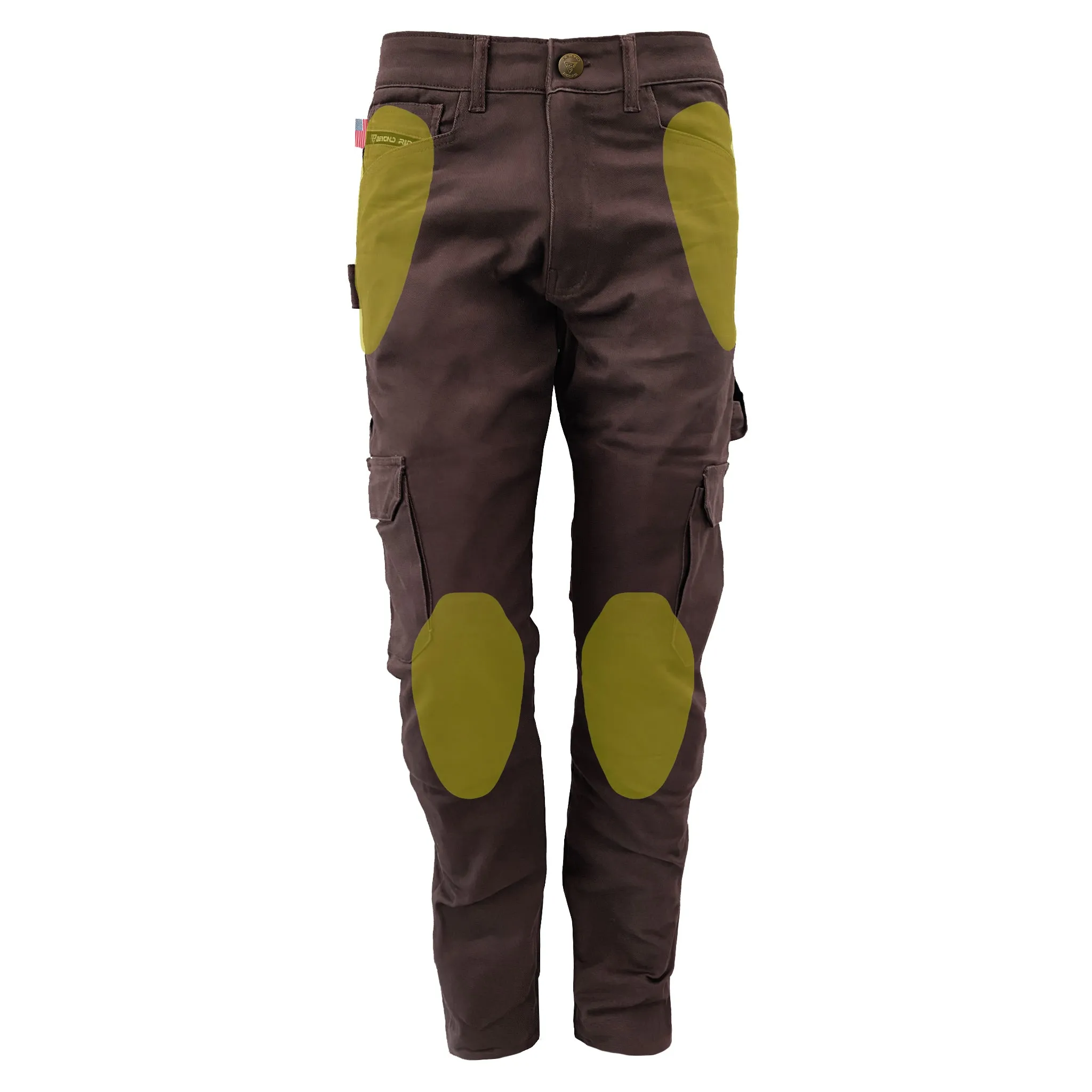 Straight Leg Cargo Pants - Dark Coffee with Pads