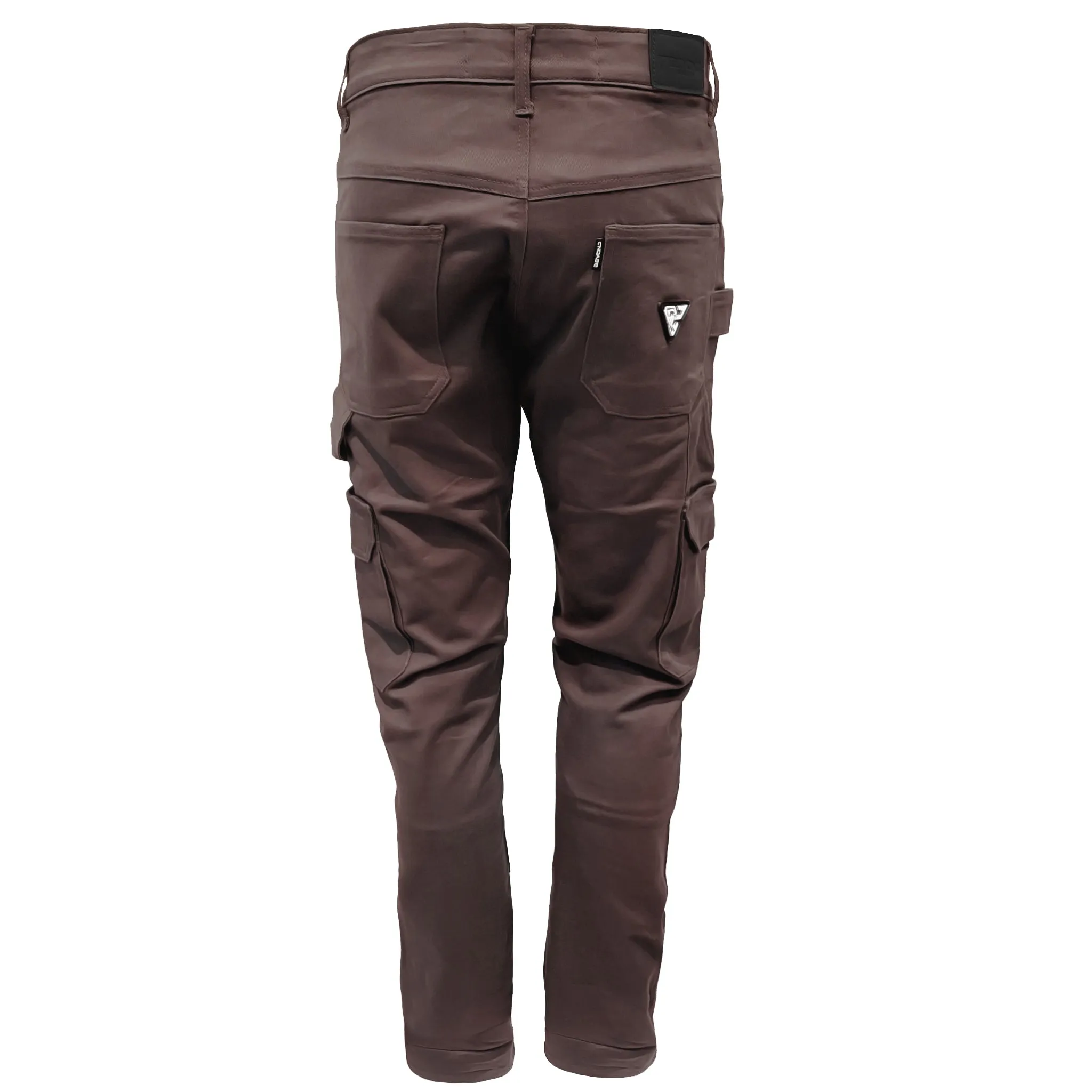 Straight Leg Cargo Pants - Dark Coffee with Pads