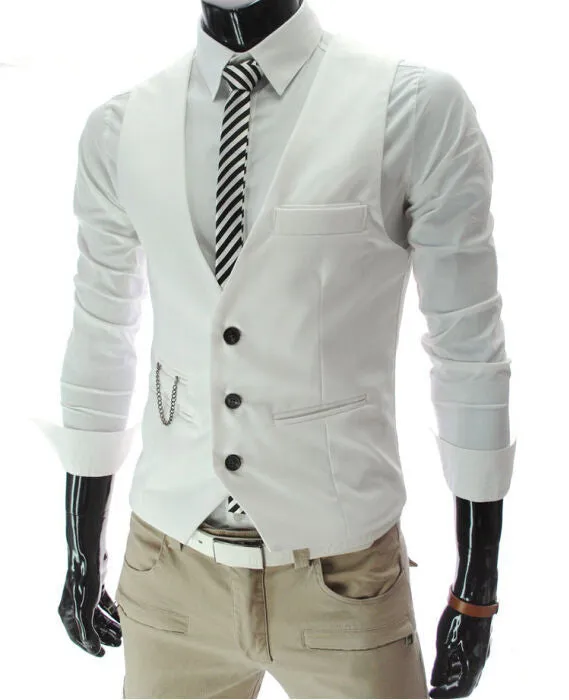 Stylish Formal Men's Slim Fit Suit Vests For Business