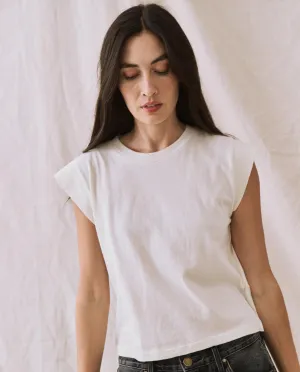 The Peak Shoulder Tee. -- Washed White