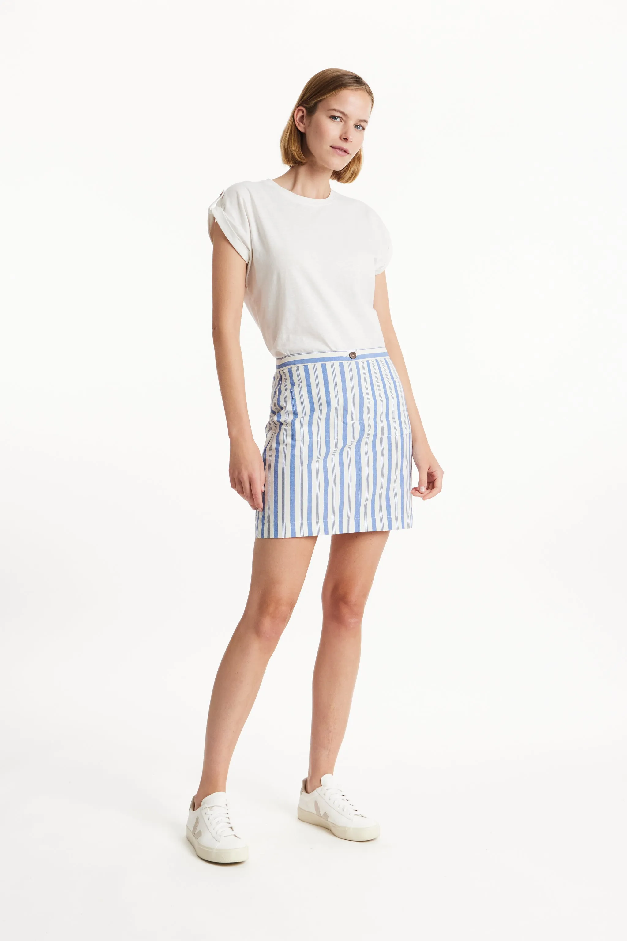 Tica Striped Skirt in Blue stripe