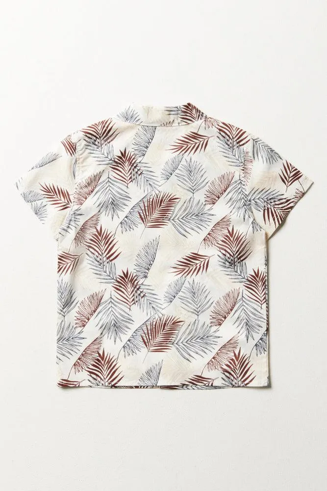 Tropical Short Sleeve Shirt Cream