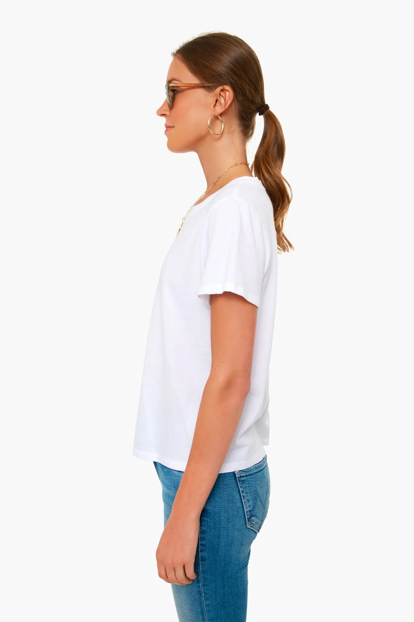 White Organic Classic Crew Tee