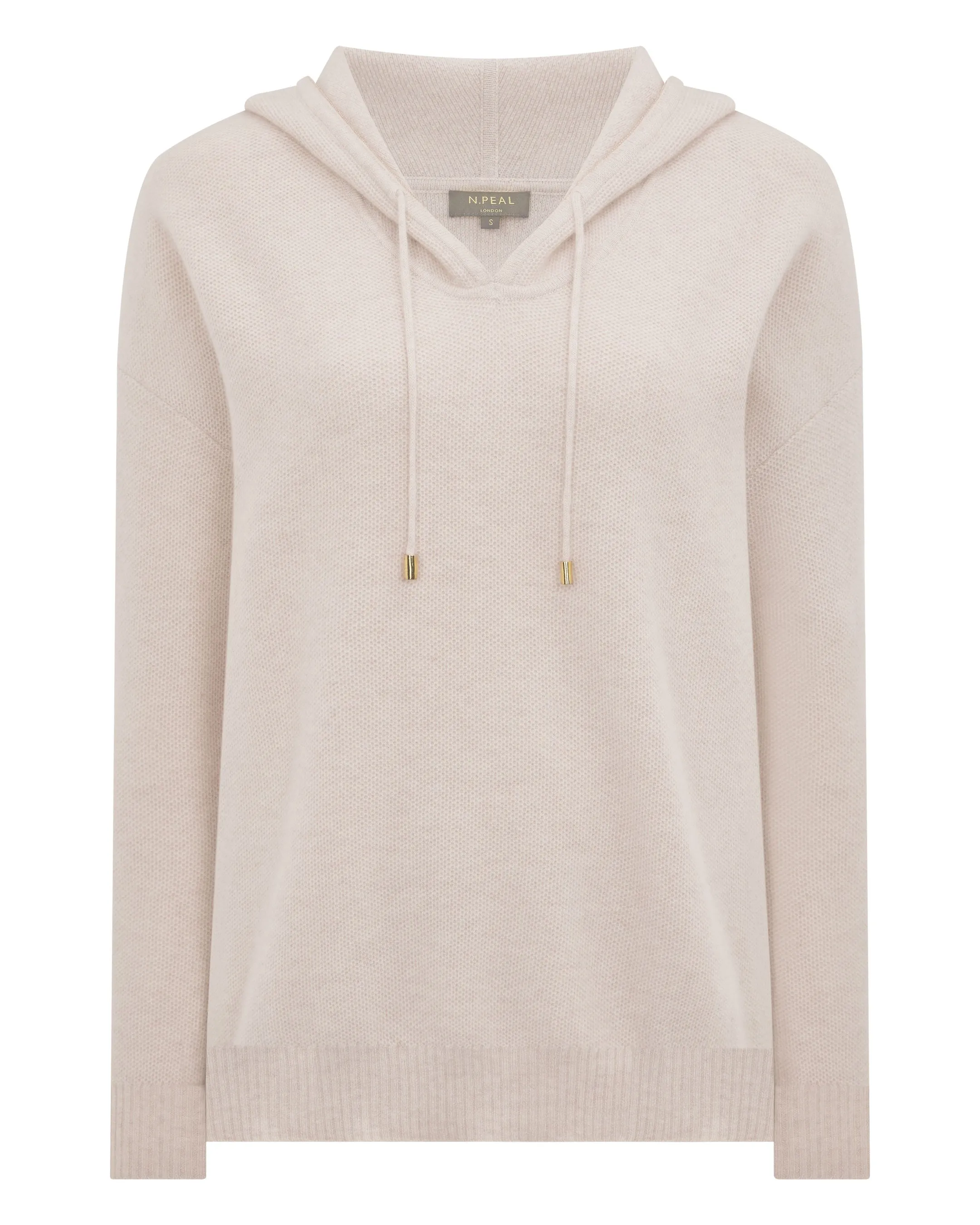 Women's Honeycomb Hooded Cashmere Sweater Ecru White