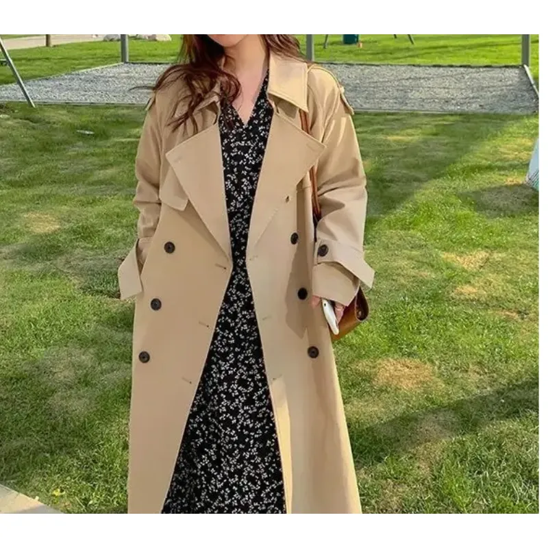 Women's Long Elegant Luxe Trench Coat | Ideal for Autumn/Winter