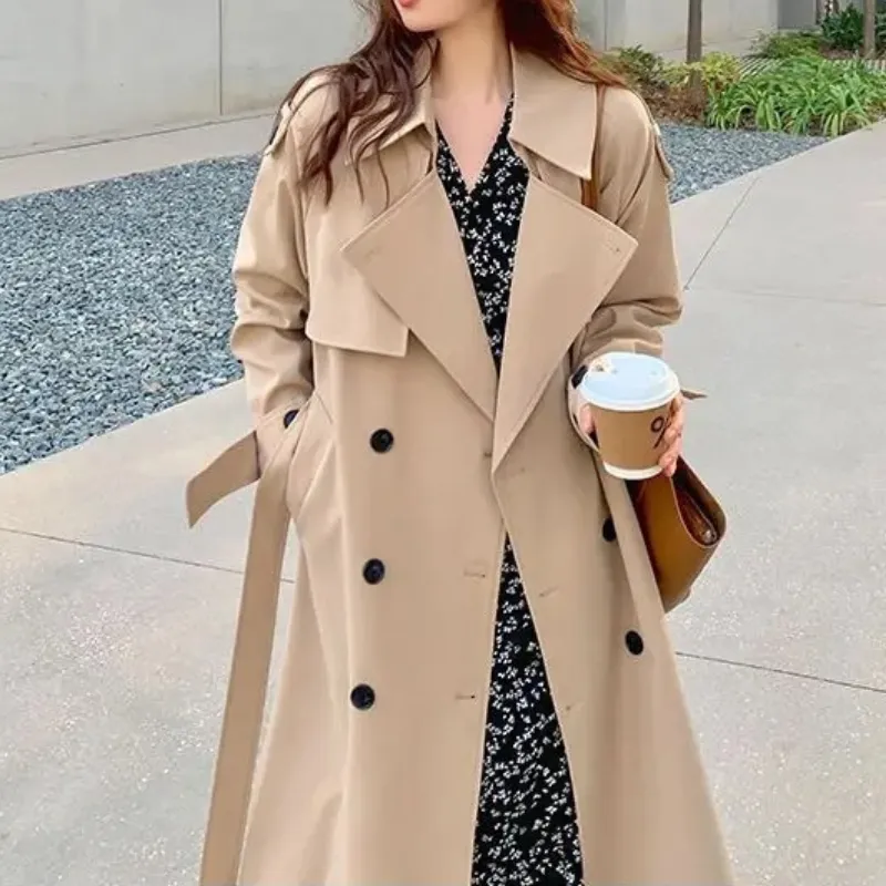 Women's Long Elegant Luxe Trench Coat | Ideal for Autumn/Winter