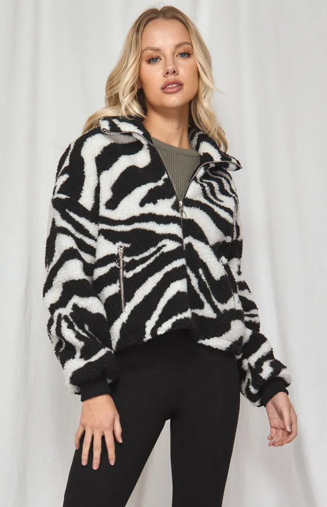 Zebra Teddy Fleece Jacket