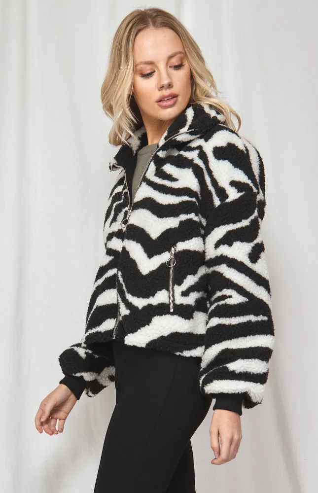 Zebra Teddy Fleece Jacket